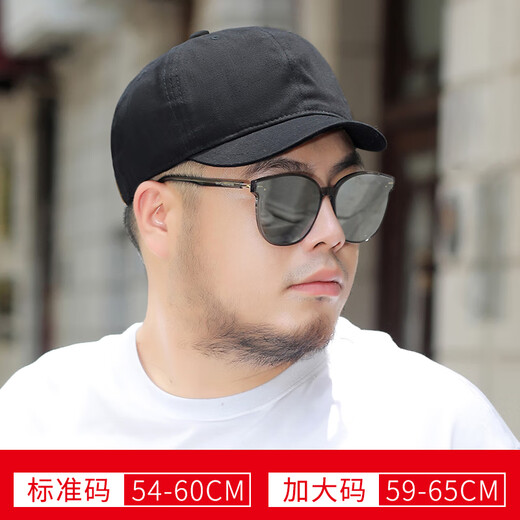 慕瑾繁饰 大头围帽子短檐短沿大码鸭舌帽男大号大脸头大加大棒球帽胖子 卡其色 XL 加大码(59-65CM)