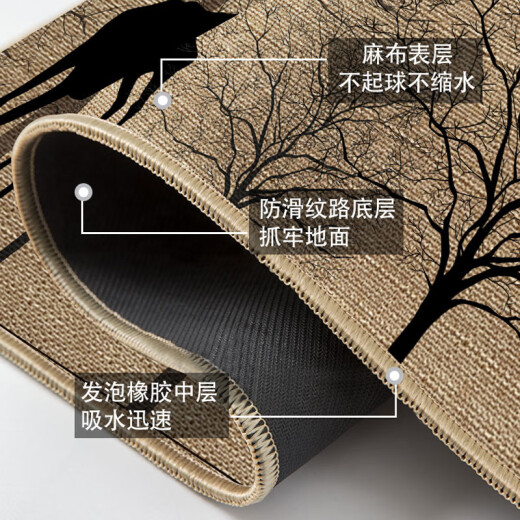 Baibuda D-687 Linen anti-slip rubber floor mat Entry door mat carpet 60*90CM Giraffe