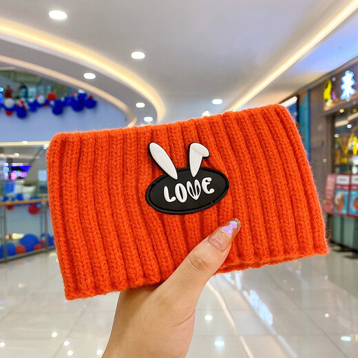 Rongxia children's hairband with wide edge knitted sports internet celebrity same style girl little girl warm forehead windproof headband headband orange min