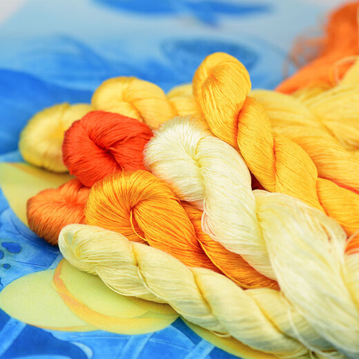 Other embroidery craftsmen No. 08 Su embroidery thread commonly used embroidery thread entangled mulberry silk thread silk hand embroidery embroidery thread yellow embroidery thread 10 colors each 1 small