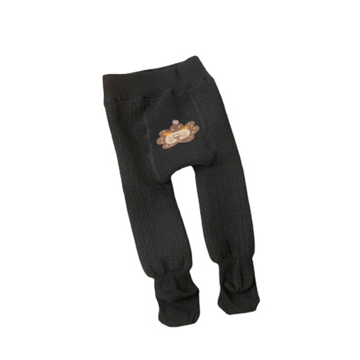 Feather duck baby plus velvet thickened big butt PP pantyhose winter baby children 1-2 years old 3 cartoon warm leggings gray 1 piece one size m/80-90cm