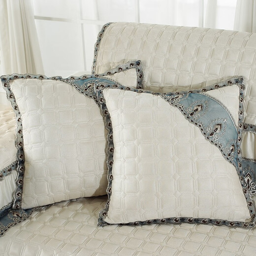 Feifange Sofa Cushion Set Anti-slip Fabric Customized Solid Wood Combination Leather Sofa Cover Cover Cloth Towel Universal Seat Cushion for All Seasons Monas-Beige 70 70+20cm Lace Piece