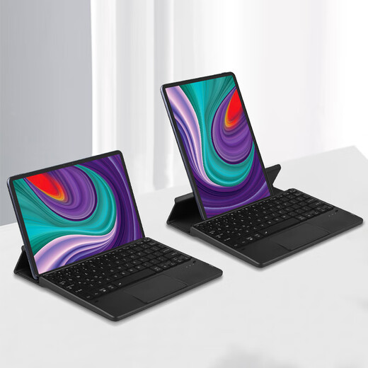 AJIUYU tablet Bluetooth keyboard is suitable for Xiaoxin Pad Plus/Pro/YOGA Pad horizontal and vertical support colorful backlight touch wireless keyboard Black [Bluetooth keyboard] horizontal and vertical support keyboard set audio and video bracket Lenovo tablet Lenovo Qitian K11 Pro [TB-J607F/Z]