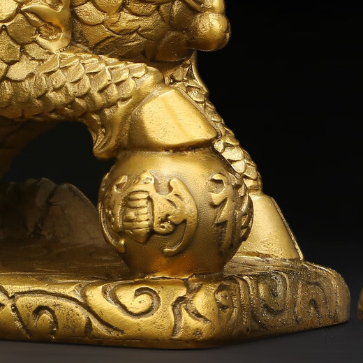 Ji Shanyuan, a pair of full bronze Qilin ornaments, home living room wine cabinet entrance office decoration, housewarming opening craft gift, large brass pair