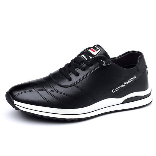 Dragonfly Brand Herrenschuhe Casual White Schuhe Sommer Neu atmungsaktives Männer Forrest Gump Schuhe echte Ledersportschuhe Vielseitige Männerschuhe 902 Schwarz 41