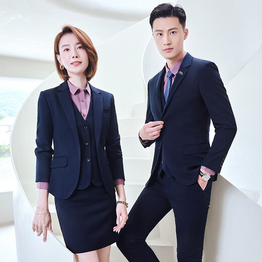 Lido Yichen Professional suit Spring and Autumn Men's and Women's Outer Suit Workwear 698 Dark Gray Women's Suit 2XL