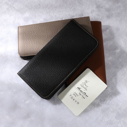 HANATORA iPhone17/16/15Promax mobile phone case genuine leather flip cover Apple 14Pro mobile phone case light luxury leather case high-end business men and women high-end all-inclusive anti-fall Air black丨first-layer cowhide iPhone 17 ProMax