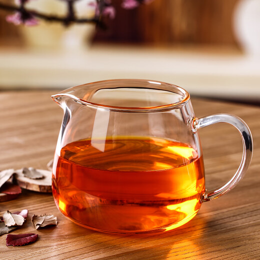 北大史透明玻璃公道杯纯手工加厚耐热倒茶分茶器功夫茶具茶海公杯 透明把手350ml