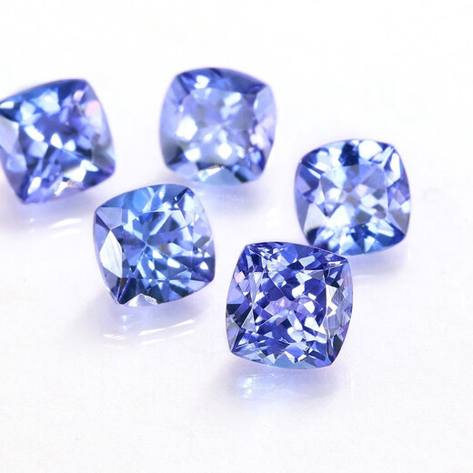 Mi Yan 18 gold natural tanzanite ring square pillow shape four prong inlaid gold women's ring jewelry set Tanzanite No. 11