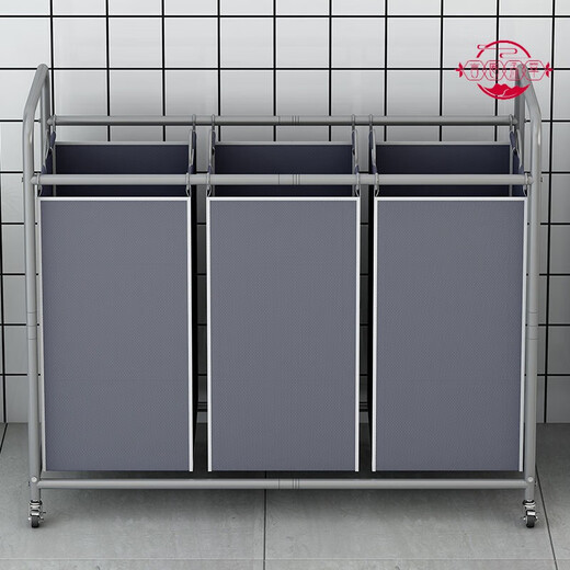 Junmo Classified dirty laundry basket laundry room clothes bucket mobile wheel storage basket laundry basket large fabric toys and clothes collection silver gray - length 30 width 40.5 height 841 baskets