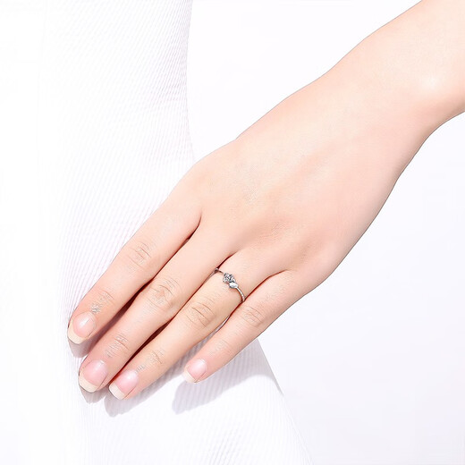 ZLF (ZLF) PT950 platinum ring for women, three-dimensional love ring, heart-to-heart, size 13 - 1.66g