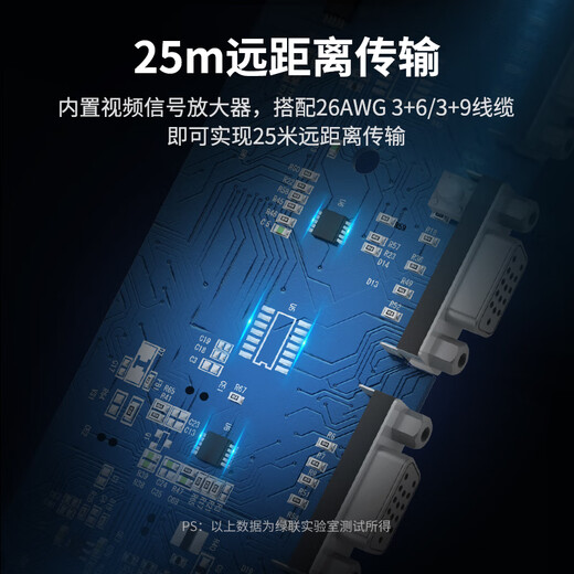 绿联VGA分配器一分四 高清视频1进4出分屏器 笔记本电脑机顶盒接投影显示器同屏扩展转换/一分二50292