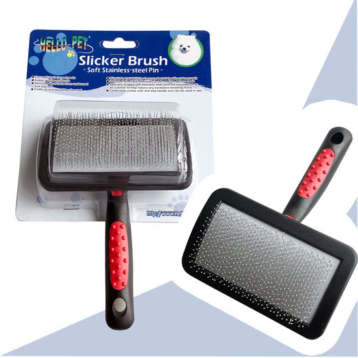 Chuanji cat pain-free comb, dog comb, pet hair pulling and knot opening beauty fluffy needle comb NHP124 (with magic beads soft needle-M size)