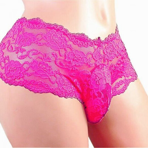 
Men's sexy underwear for men wearing men's sexy transparent lace underwear thong seducing male servant gay red M