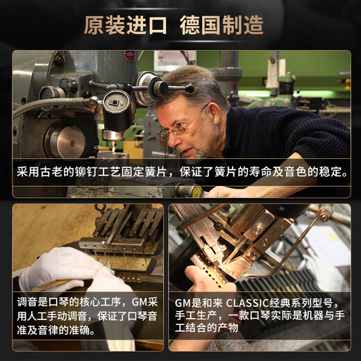 HOHNER德国和来Golden melody十孔10口琴GM布鲁斯蓝调成人口琴 10孔C调PADDY音阶