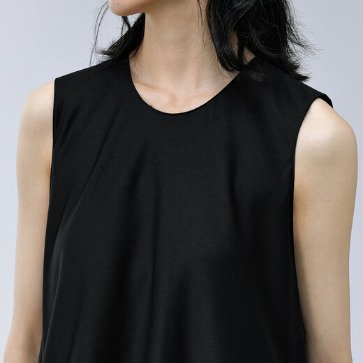 
JNBY/Jiangnan cloth autumn and winter dress women's round neck sleeveless simple casual commuting style elegant 5N7G12590 001/Black XS
