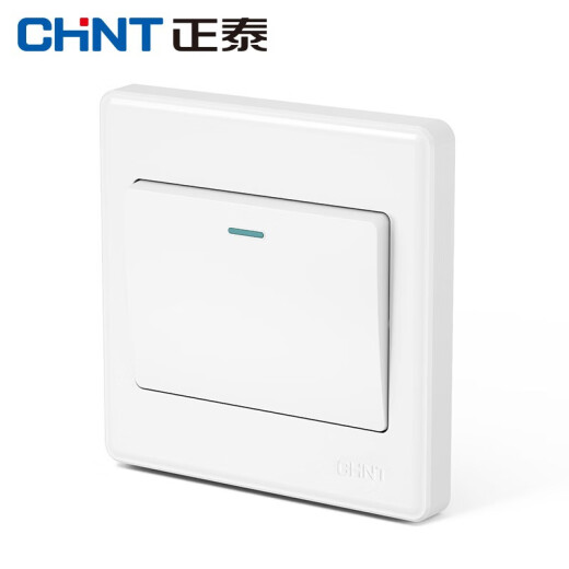 Chint (CHNT) switch socket panel 86 type five-hole household favorite series switch two or three socket panel elegant white NEW7M button delay switch 100W