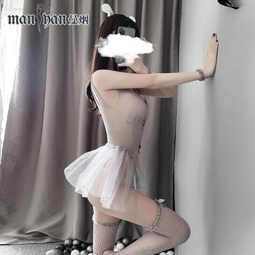 温诗欧性感睡衣女极度诱惑露阴免脱jk制服情趣丝袜套装丁字裤变态露乳开 9756芭蕾舞蹈裙灰色均码