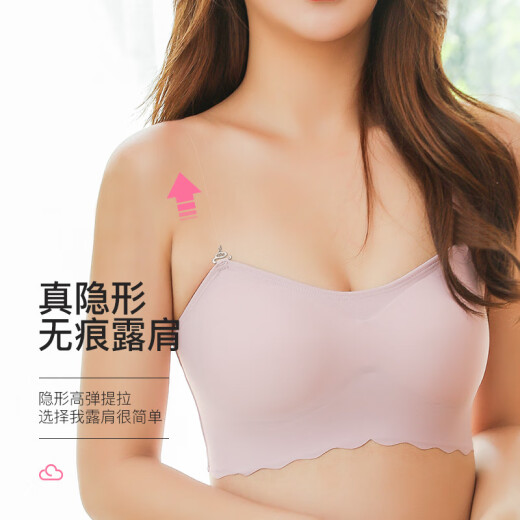 Sapolon Summer Invisible Non-Slip Underwear Transparent Shoulder Straps Women's Seamless One-line Collar Can Expose Bra Thin Straps Accessories 0.1cm Wide Buckle Transparent (Love Buckle) Independent Packaging