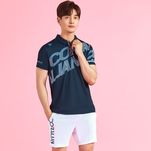可莱安韩国可莱安CORALIAN速干春夏季羽毛球服网球服翻领短袖T袖3070 男套装 3070+5009 M