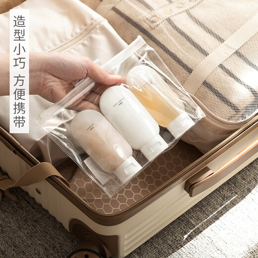 米德恩旅行分装瓶袋套装化妆洗发沐浴露硅胶空瓶子洗面护肤品护手 升级款100ml白色三件套
