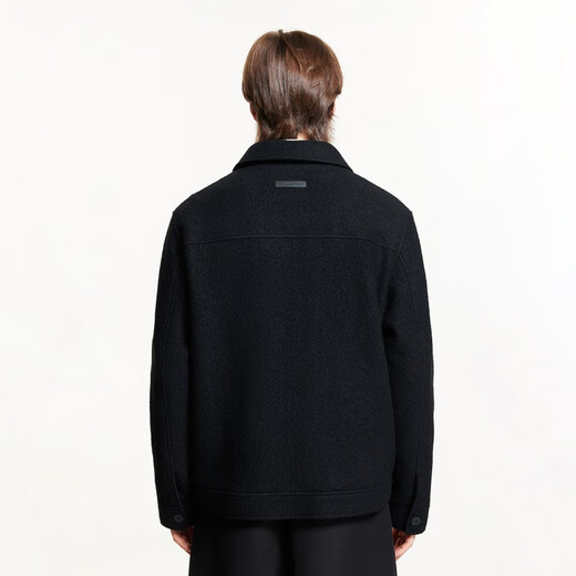 Jack Jones (Jack/Jones) Herrenkleidung Frühling und Herbst Straight Dust Fashion Street Kurzwolle Jacke Herren 100% Wolle Freizeitjacke Herren E40 Black XL 185
