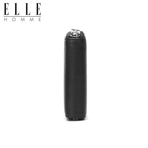 ELLE HOMME 男士时尚短款钱包 平纹头层牛皮拉链零钱包4226 生日礼物