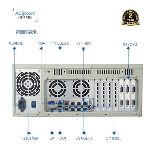 Adipcom Control IPC-610L Máquina de control industrial Core 9th Generation y Advantech Industrial Computy Vision Servidor de múltiples redes Host IPC-610L/I9-9900K Octa-núcleos 3.6GHz 4G/1T