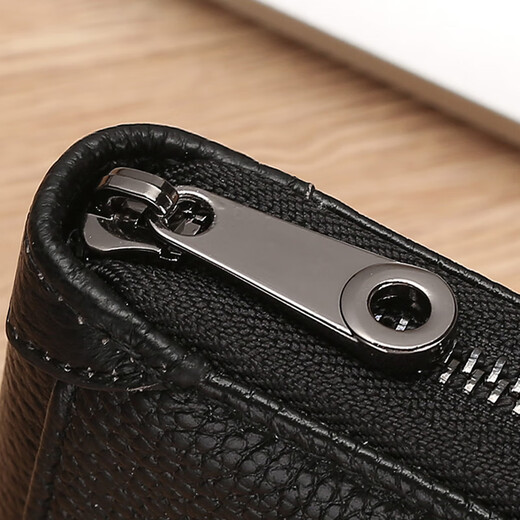Qigeer Real Cowide Kartenbeutel für Männer Anti-Demagnetisierungskartenclip Ultra-dünn Anti-Diebstahl-Bürstenzertifikat Paket mit großer Kapazität von weiblichen Bankkarten Kleine Kartenclip schwarz [14 Gitter]