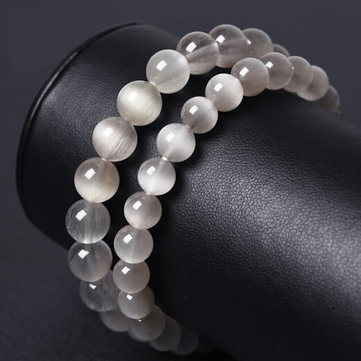 DENIOT collection-grade natural white hair crystal bracelet one thing one picture full hair straight hair cat eyes silver hair crystal silver titanium crystal bracelet men and women F3897 model 13.5mm