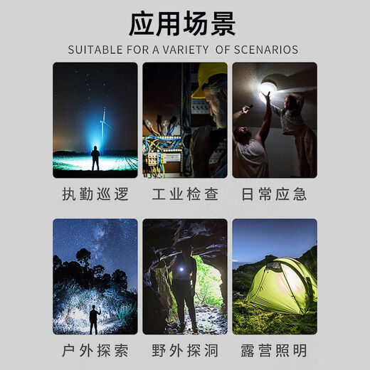 我思我梦日本LED充电宝手电筒强光可充电防身远射超亮户外多功能学生家用 S01充电宝款智能闪充+进口锂电 高配98000K超亮688大容量