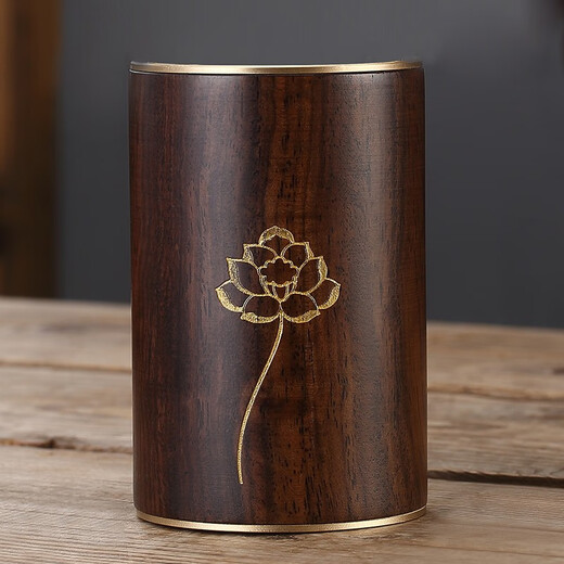 Jiutang Ebony Tea Ceremony Six Gentlemen Pure Brass Kung Fu Tea Set Accessories Tea Cylinder Tea Making Tools 6 Gentlemen Set Tea Clamp Ebony Lotus Fun (Single Tea Cistern)