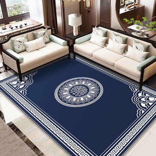 DZQ Town flat carpet living room New Chinese style living room carpet Chinese pastoral style coffee table sofa full of classical Zen XZS-16 80*120cm