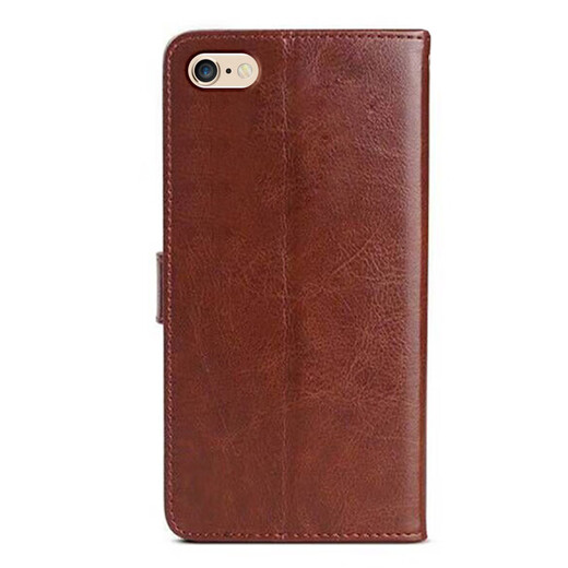 阿峻科科 苹果6Plus手机壳翻盖式皮套iPhone6S保护套6SPlus全包边防摔防爆苹果6外套 皮套棕色+全屏钢化膜+挂绳 【苹果6Plus/6SPlus】5.5