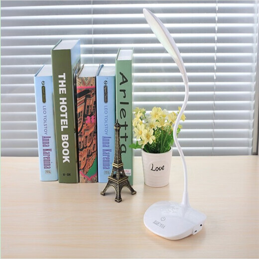 Jingruihe rechargeable desk lamp usb plug-in folding touch dimming bedside charging led desk lamp night light student learning children's desk reading direct plug-in electric desk lamp rechargeable + three-speed dimming