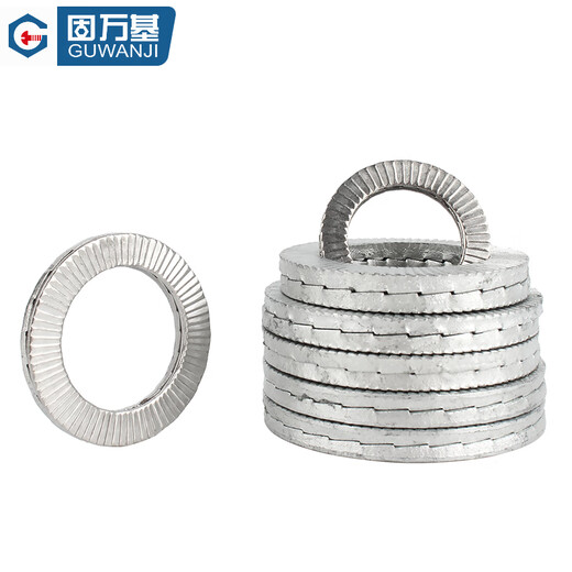 Guwanji 304 stainless steel double stack self-locking anti-loosening washer DIN25201 bite-type wedge-shaped toothed anti-slip locking washer M8 (5 pieces) 304 material