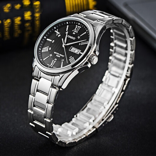 CASIO Classic Pointer Series Simple Casual Business Fashion Quartz Waterproof Steel Band Men's Watch MTP-1384D-1AVDF