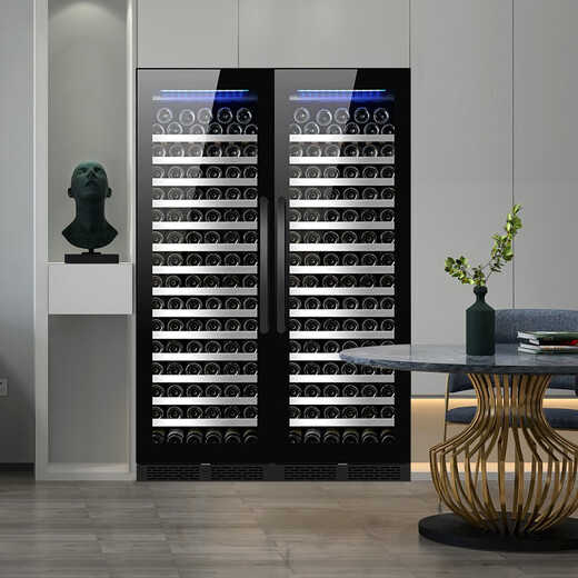 Jointtek variable frequency constant temperature embedded wine cabinet constant temperature and humidity air-cooled frost-free compressor wine cabinet home living room refrigerated cabinet vertical tea preservation cabinet 1.79m variable frequency / first-level energy efficiency / double door split / black 325L
