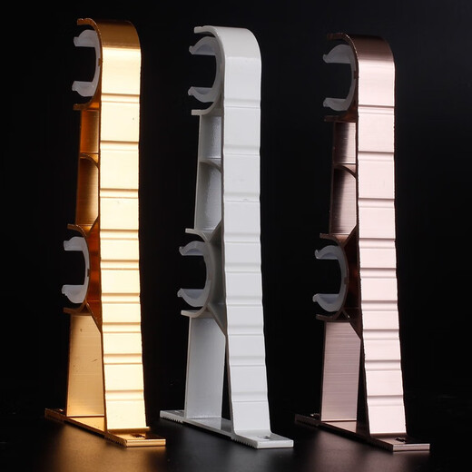 Xinfeiyu top-mounted side-mounted single-rod curtain rod Roman rod accessories bracket seat base shelf bracket rod bracket hook accessories thickened rose gold double bracket