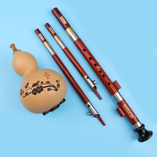 
The sound of silk and bamboo, Hulusi, mahogany, plum blossom buckle, professional performance type, Yunnan ethnic blowing instrument, adult Hulusi, G tune