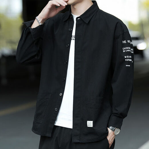 xcfreht plus velvet spring and autumn style men's long-sleeved shirt casual loose version iron-free Hong Kong style business shirt men's jacket long-sleeved 9922 models (dark gray) M 100Jin[Jin equals 0.5 kg]-120Jin[Jin equals 0.5 kg]