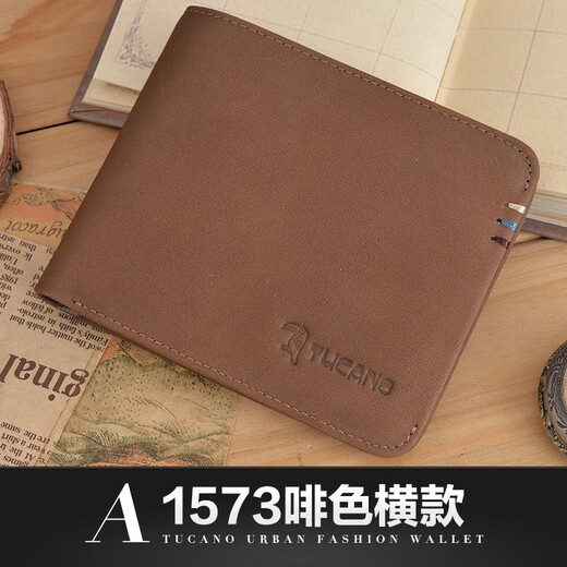 Woodpecker Men's Wallet 2024 Nouveau portefeuille en cuir authentique Couche de tête Cowhide Retro âgé de portefeuille en cuir givré court brun clair