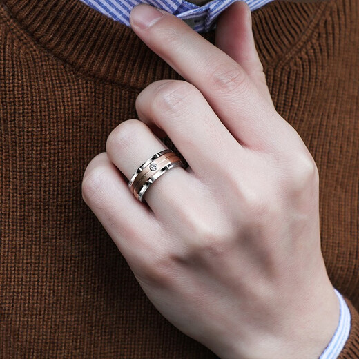 Saya moissanite diamond ring men's trendy index finger single ring men's fashion ring moissanite high-end niche men's ring national standard No. 21 moissanite