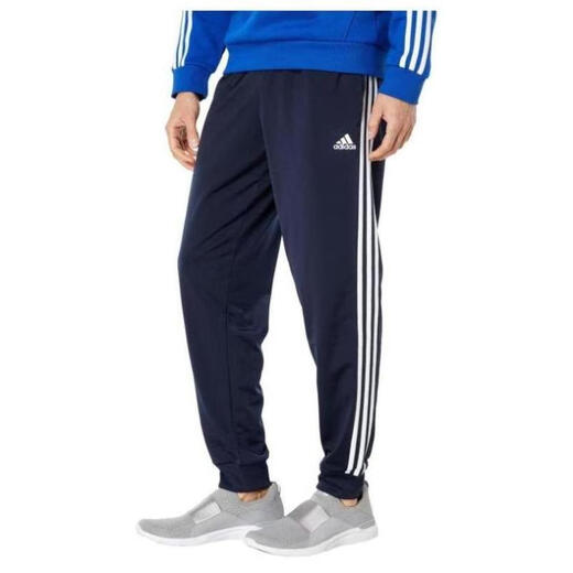 Adidas (adidas) men's pants sweatpants jogging pants straight pants knitted trousers three-bar training pants spring and autumn 9192828 Black/White black white edge L (suitable for waist 89-96cm)