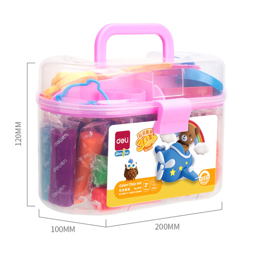 Deli 24 Farbe Plasticine Handgefertigte DIY -Spielzeug -Farbton -Set Ultraleicher Tonraum Sand Sandfarbe Kinderschule Graduation Schreibwaren Geburtstagsgeschenk Rosa