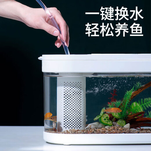 Drawing method geometric intelligent ecological lazy fish tank C180 living room small fish tank filter with light one-click water change 38cm long