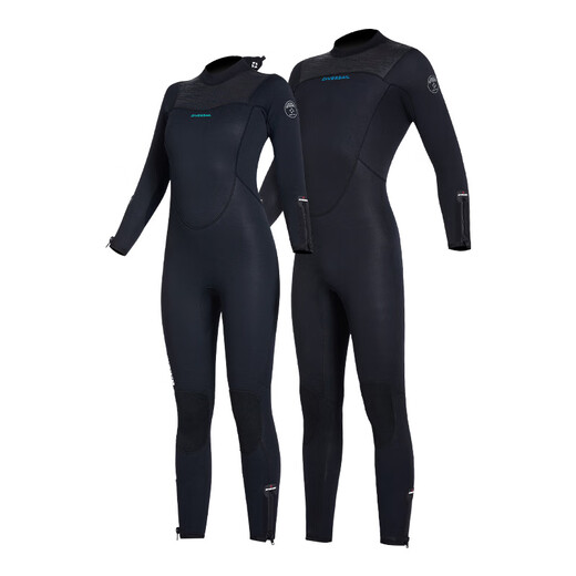 DIVE&SAIL new 5MM wetsuit plus velvet warm one-piece wetsuit thickened deep snorkeling surfing winter swimsuit men's black XL