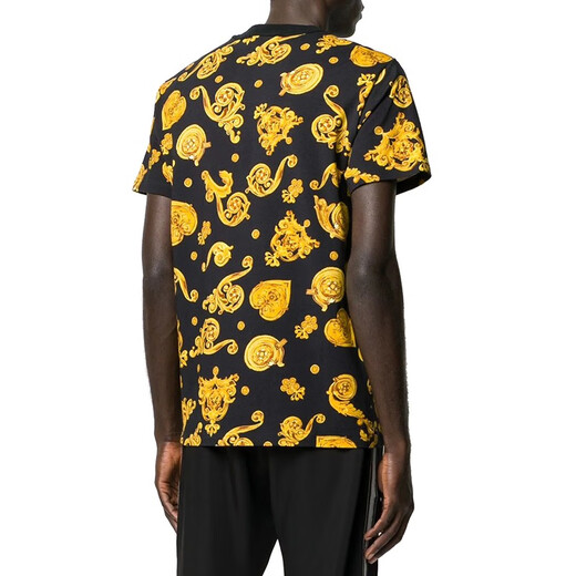 VERSACE JEANS COUTURE Men's Print Short Sleeve T-Shirt B3GVB724 Black S