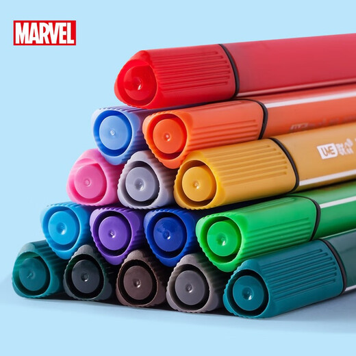 Disney 12-Farben Dreieck Stange Aquarell Stift Kinderwaschbar dicke Pole leicht zu halten Pinselstudentische Malerei Schreibwarenspielzeug Marvel DM20655-2A