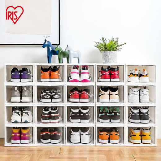 Alice shoe box aj shoe box transparent storage box shoe rack storage box shoe cabinet men's sneakers leather shoe finishing silk fully transparent 46 points 5 size AJ can hold 8 pieces